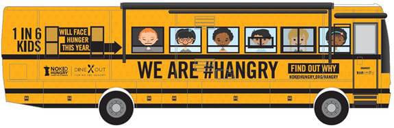illustration of no kid hungry bus