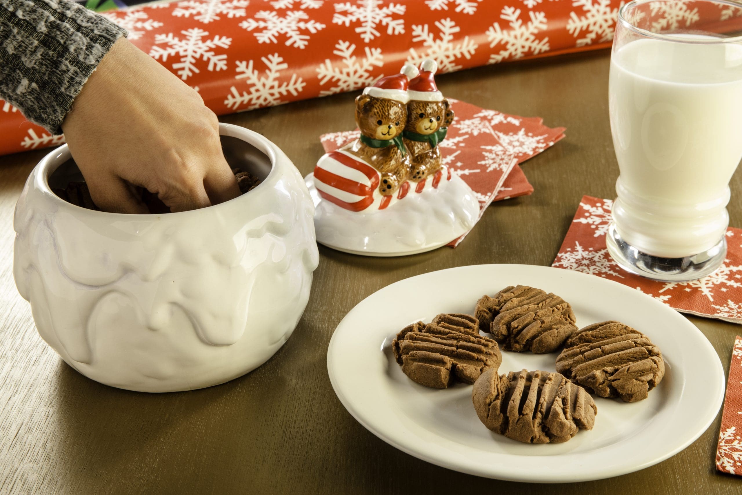 Every year The Food Channel releases a new set of 12 recipes themed for the 12 Days of Christmas, and this year we chose to display them with the appropriate cookie jar to remind you that Christmas is for the kid in all of us. Here are our fun cookie jars, with matching recipes, perfect for putting on the counter for your family and guests to enjoy. Hint: cookie jars filled with homemade cookies make a terrific hostess gift, too!